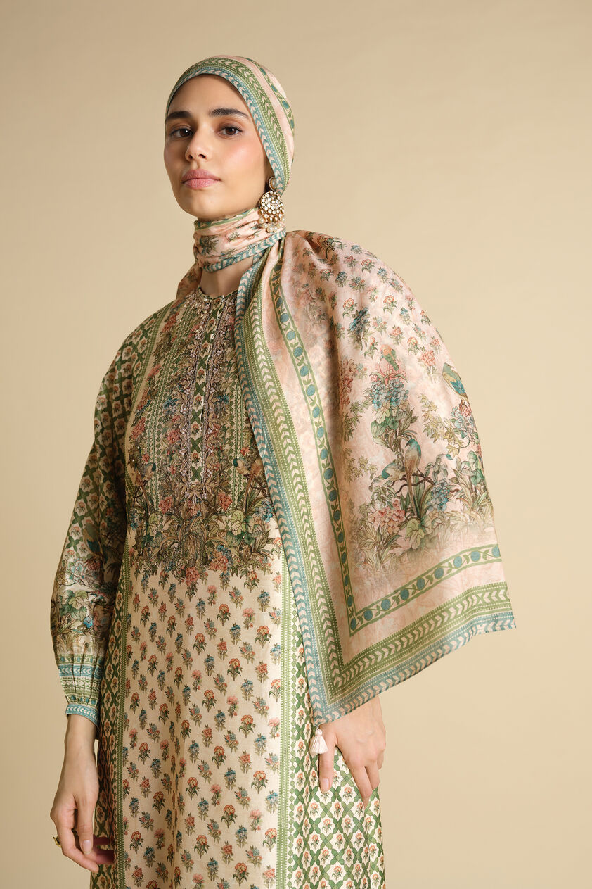 Rhiannon Printed Silk Stole - Blush, Blush, image 2
